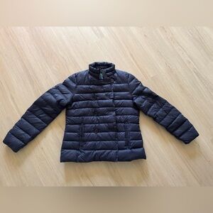 Lauren Ralph Lauren Navy Double Breasted Down Puffer Jacket, Like new